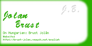 jolan brust business card
